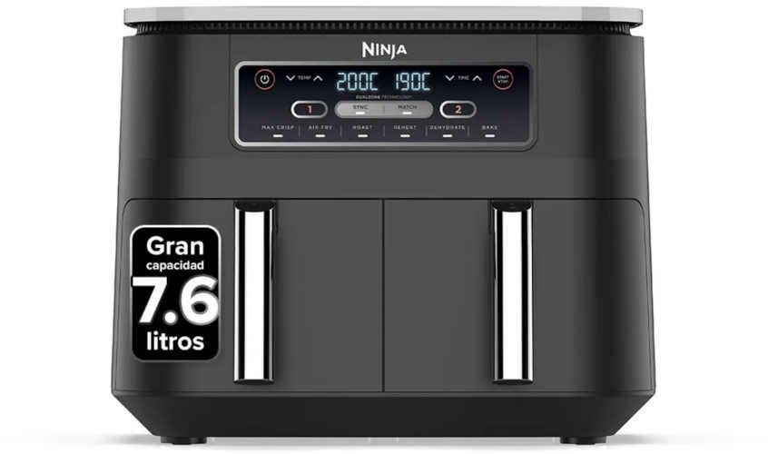 Freidora de aire Ninja Doble 6 en 1 de 7.6L